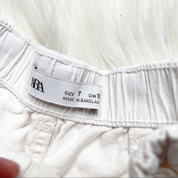 Zara White Distressed Hem Denim Shorts Size 7 - Picture 5 of 5